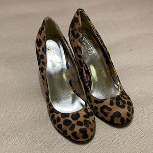 BONGO Animal Print Chunky Block Heels